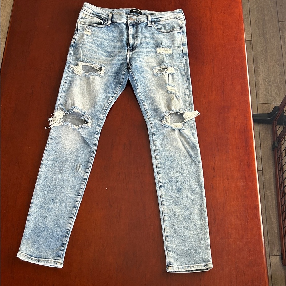 Distressed Light Blue Men's Jeans